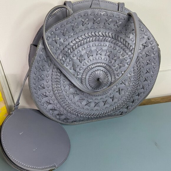 Anthropologie Woven Faux Leather tote purse - Picture 9 of 14